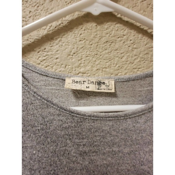 Bear Dance Long Sleeve Colt Shoulder Top Gray Size Medium - Picture 4 of 7